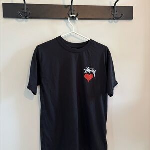 Stussy Black Tee with Logo Tag